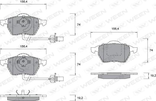 Ween 151-1138 - Гальмівні колодки, дискові гальма avtolavka.club