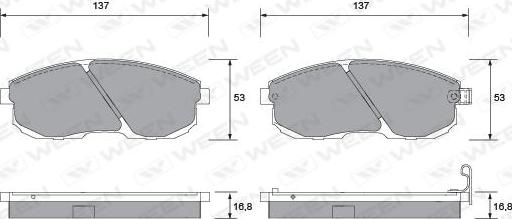 Ween 151-1355 - Гальмівні колодки, дискові гальма avtolavka.club