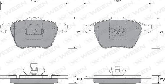 Ween 151-1350 - Гальмівні колодки, дискові гальма avtolavka.club