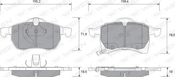 Ween 151-1309 - Гальмівні колодки, дискові гальма avtolavka.club