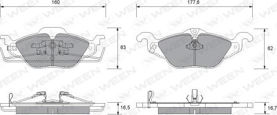 Ween 151-1308 - Гальмівні колодки, дискові гальма avtolavka.club