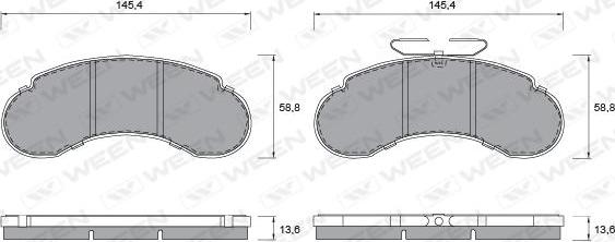 Ween 151-1302 - Гальмівні колодки, дискові гальма avtolavka.club