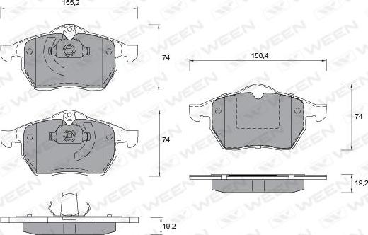 Ween 151-1314 - Гальмівні колодки, дискові гальма avtolavka.club