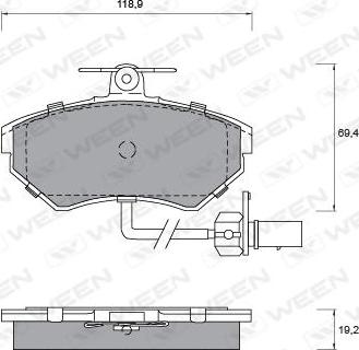 Ween 151-1255 - Гальмівні колодки, дискові гальма avtolavka.club