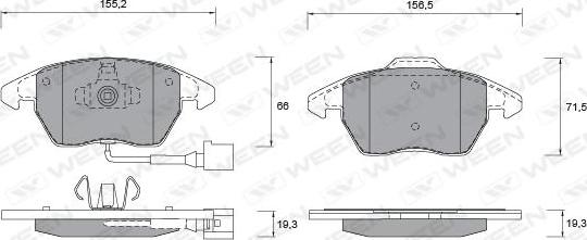 Ween 151-1252 - Гальмівні колодки, дискові гальма avtolavka.club