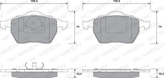 Ween 151-1285 - Гальмівні колодки, дискові гальма avtolavka.club