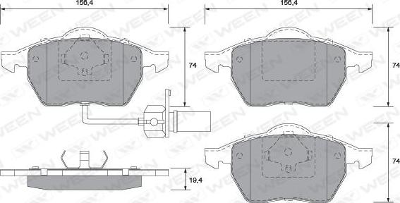 Ween 151-1286 - Гальмівні колодки, дискові гальма avtolavka.club