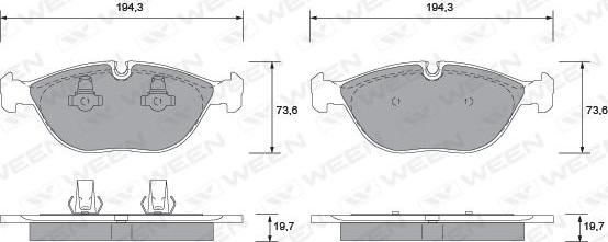 Ween 151-1235 - Гальмівні колодки, дискові гальма avtolavka.club