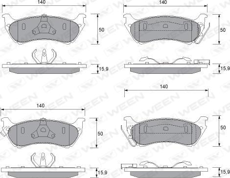 Ween 151-1231 - Гальмівні колодки, дискові гальма avtolavka.club