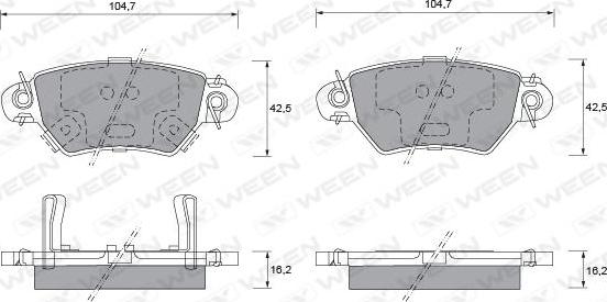 Ween 151-1237 - Гальмівні колодки, дискові гальма avtolavka.club