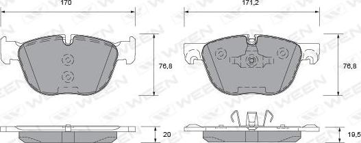 Ween 151-1270 - Гальмівні колодки, дискові гальма avtolavka.club