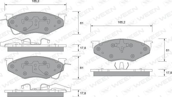 Ween 151-2409 - Гальмівні колодки, дискові гальма avtolavka.club