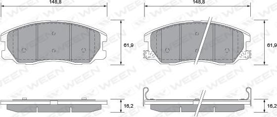 Ween 151-2595 - Гальмівні колодки, дискові гальма avtolavka.club