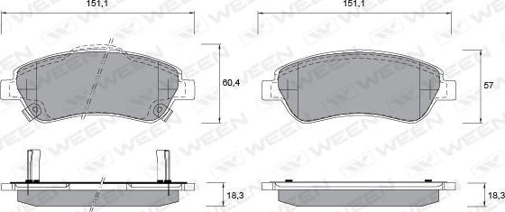 Ween 151-2586 - Гальмівні колодки, дискові гальма avtolavka.club