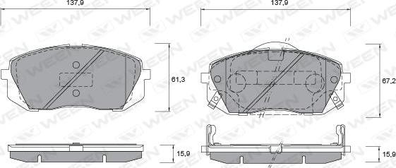 Ween 151-2579 - Гальмівні колодки, дискові гальма avtolavka.club