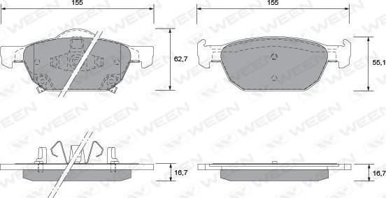 Ween 151-2570 - Гальмівні колодки, дискові гальма avtolavka.club