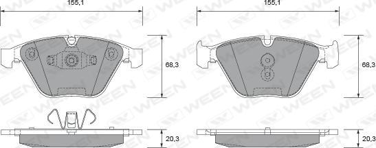 Ween 151-2659 - Гальмівні колодки, дискові гальма avtolavka.club