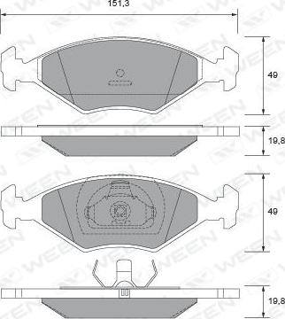 Ween 151-2686 - Гальмівні колодки, дискові гальма avtolavka.club