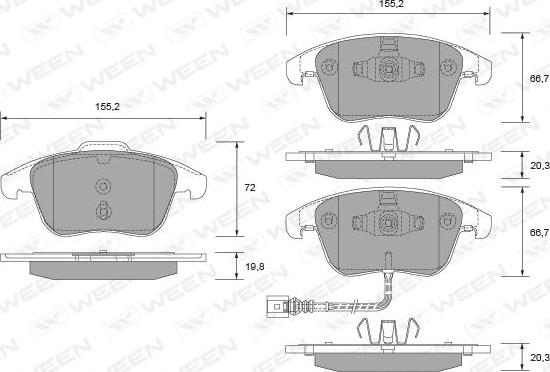 Ween 151-2682 - Гальмівні колодки, дискові гальма avtolavka.club