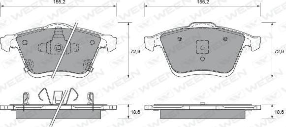 Ween 151-2050 - Гальмівні колодки, дискові гальма avtolavka.club