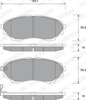 Ween 151-2084 - Гальмівні колодки, дискові гальма avtolavka.club