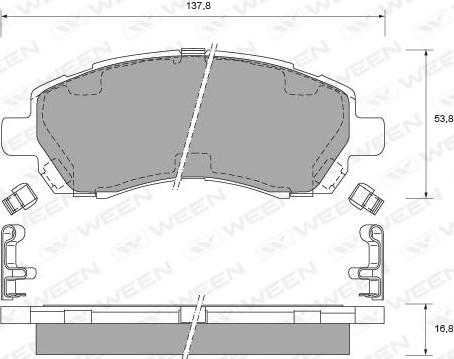 ADVICS-SEA F1N014T - Гальмівні колодки, дискові гальма avtolavka.club