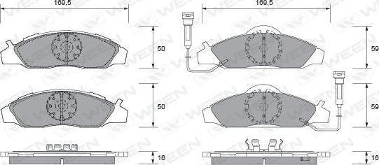 Ween 151-2147 - Гальмівні колодки, дискові гальма avtolavka.club