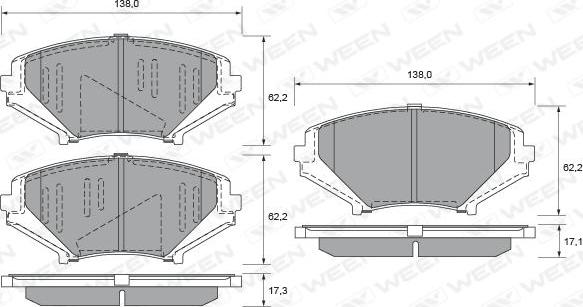 Ween 151-2319 - Гальмівні колодки, дискові гальма avtolavka.club