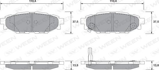 Ween 151-2336 - Гальмівні колодки, дискові гальма avtolavka.club