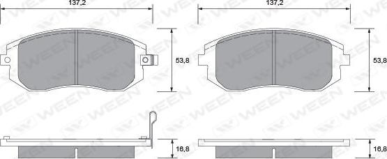 Ween 151-2299 - Гальмівні колодки, дискові гальма avtolavka.club