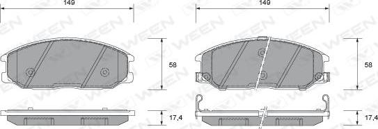 Ween 151-2268 - Гальмівні колодки, дискові гальма avtolavka.club