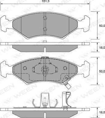 Ween 151-2212 - Гальмівні колодки, дискові гальма avtolavka.club