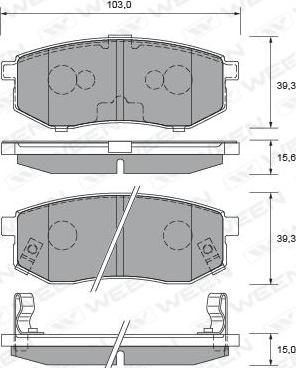 Japanparts JPP-H02AF - Гальмівні колодки, дискові гальма avtolavka.club