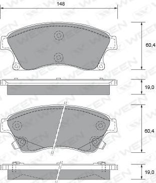 Ween 151-2734 - Гальмівні колодки, дискові гальма avtolavka.club