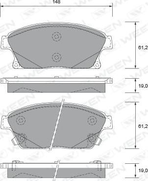 Ween 151-2730 - Гальмівні колодки, дискові гальма avtolavka.club