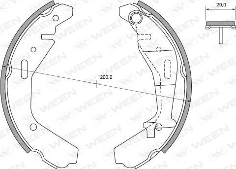 Ween 152-2488 - Комплект гальм, барабанний механізм avtolavka.club