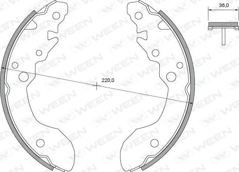 Ween 152-2436 - Комплект гальм, барабанний механізм avtolavka.club