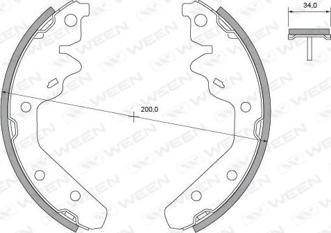 Ween 152-2420 - Комплект гальм, барабанний механізм avtolavka.club