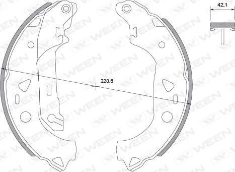 Ween 152-2009 - Комплект гальм, барабанний механізм avtolavka.club