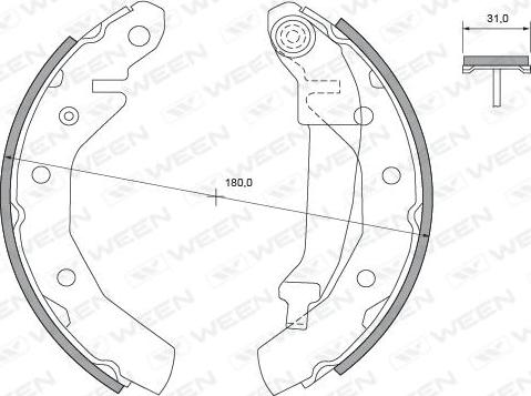 Ween 152-2026 - Комплект гальм, барабанний механізм avtolavka.club