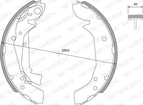 Ween 152-2022 - Комплект гальм, барабанний механізм avtolavka.club