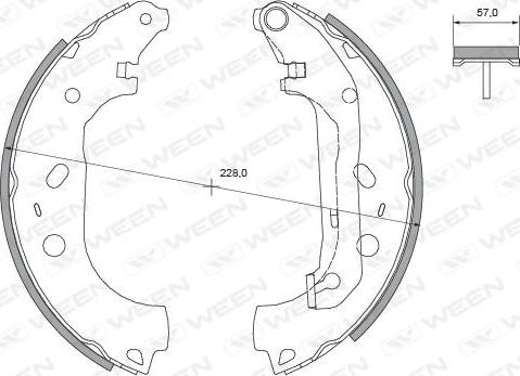 Ween 152-2128 - Комплект гальм, барабанний механізм avtolavka.club