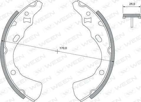 Ween 152-2367 - Комплект гальм, барабанний механізм avtolavka.club