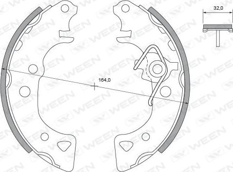 Ween 152-2323 - Комплект гальм, барабанний механізм avtolavka.club