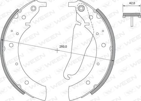 Ween 152-2297 - Комплект гальм, барабанний механізм avtolavka.club