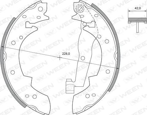 Ween 152-2200 - Комплект гальм, барабанний механізм avtolavka.club