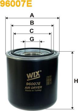 WIX Filters 96007E - Патрон осушувача повітря, пневматична система avtolavka.club