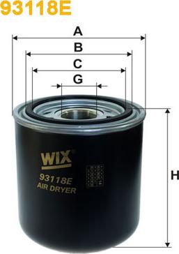 WIX Filters 93118E - Патрон осушувача повітря, пневматична система avtolavka.club