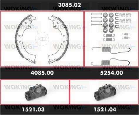 Woking 3085.02 - Комплект гальм, барабанний механізм avtolavka.club