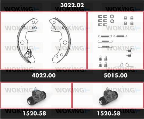 Woking 3022.02 - Комплект гальм, барабанний механізм avtolavka.club